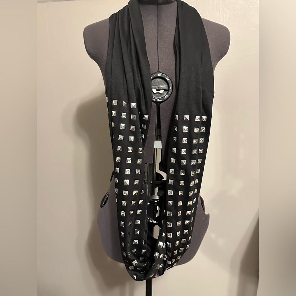 Black and Silver Infinity Scarf
